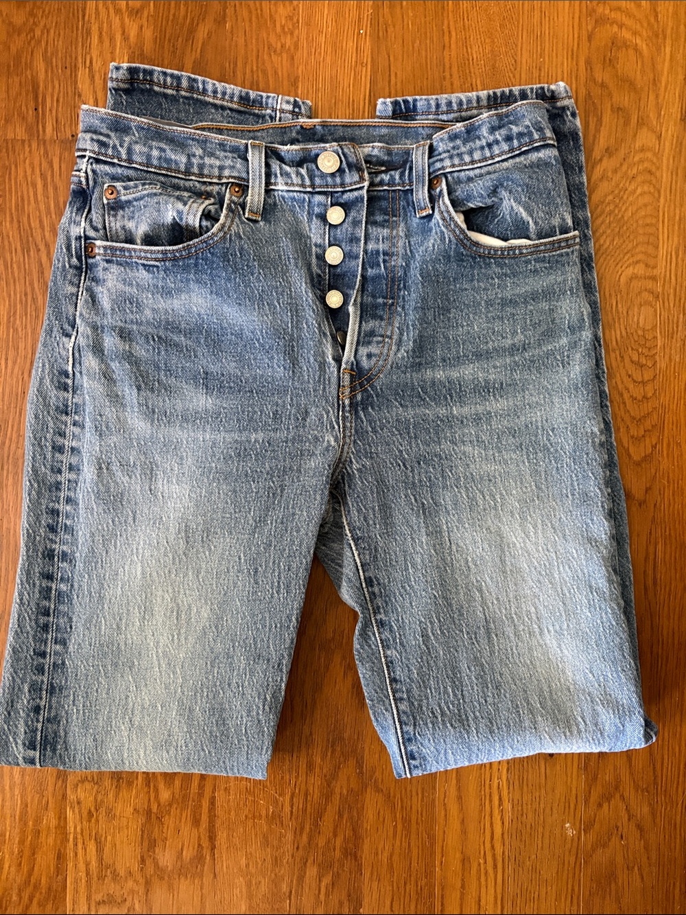 Levi's Light Blue High-Rise Button-Fly Jeans